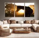 Horse at Sunset Wall Art Animal Canvas Print