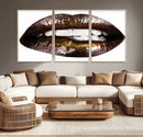 Close Up Lips Wall Art Canvas Print