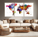 World Map Canvas Print – Detailed Map of the World Wall Art