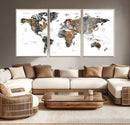 Modern Metallic World Map Canvas Wall Art – Framed by MyGreatCanvas | Canvas Wall Art Prints | Photo Prints & Wall Decor