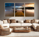 Serene Lake Pier at Sunset Canvas Print | Landscape Canvas
