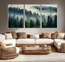Captivating Misty Forest Wall Art Premium Canvas Print a