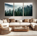 Captivating Misty Forest Wall Art Premium Canvas Print,
