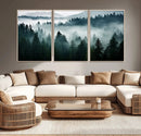 Captivating Misty Forest Wall Art Canvas, Premium Canvas