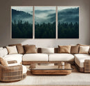 Captivating Misty Forest Wall Art Premium Canvas Print,