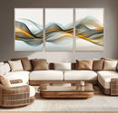 Abstract Wave Canvas Wall Art – Fluid Contemporary Elegance