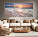 Sunset Beach Wall Art – Soothing Coastal Landscape, Ready to
