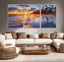 Serene Beach Sunset Wall Art Canvas- Coastal Seascape Print