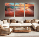Sunset Beach Wall Art | Ocean Canvas Print | Coastal Wall