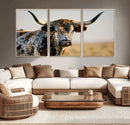Texas Bull Longhorn Wall Art Canvas Print for Farm House by MyGreatCanvas | Canvas Wall Art Prints | Photo Prints & Wall Decor