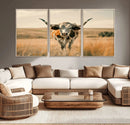 Texas Cow Wall Art Canvas Print for Farm House Wall Decor, by MyGreatCanvas | Canvas Wall Art Prints | Photo Prints & Wall Decor