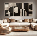 Abstract Brown Wabi Sabi Canvas Print Set – Minimalist