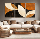 Geometric Abstract Wall Art Canvas Print, Mid Century Modern