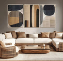 Abstract Minimalist Canvas Wall Art - Neutral Geometric