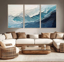 Ocean Wave Canvas Wall Art Print – Coastal Living Room Large