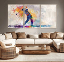 Watercolor Golf Swing Wall Art Canvas Print | Vibrant