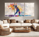 Watercolor Golf Swing Wall Art Canvas Print | Vibrant