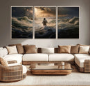 Jesus Walking on Water Wall Art Canvas Print - Religious