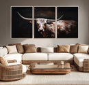 Texas Longhorn Wall Art Canvas Print | Western Ranch Decor |