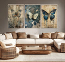 Butterfly Wall Art Trio | Vintage Butterfly Canvas Print | by MyGreatCanvas | Canvas Wall Art Prints | Photo Prints & Wall Decor