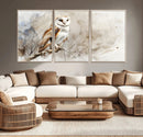 Barn Owl Wall Art | Watercolor Canvas Print | Perfect for