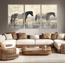Vintage Horses Wall Art Canvas Print