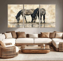 Chinese Style Abstract Black Horses Wall Art Canvas Print - by MyGreatCanvas | Canvas Wall Art Prints | Photo Prints & Wall Decor