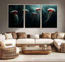 Abstract Jellyfish Wall Art Canvas Print