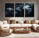 Jellyfish Wall Art Canvas Print, Elegant Wall Decor