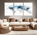 Flight Route Map Wall Art Canvas Print, Abstract Air Traffic