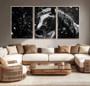 Winter Horse Wall Art | Black and White Horse Print | Ready by MyGreatCanvas | Canvas Wall Art Prints | Photo Prints & Wall Decor