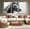 Winter Horse Canvas Print | Large 3-Panel Black White Equine by MyGreatCanvas | Canvas Wall Art Prints | Photo Prints & Wall Decor