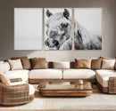 White Horse Wall Art | Ready to Hang and Framed | Winter
