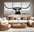Longhorn Bull Canvas Print | Rustic Farmhouse Wall Art | by MyGreatCanvas | Canvas Wall Art Prints | Photo Prints & Wall Decor