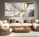 White and Gold Floral Canvas Wall Art - Framed and Ready to by MyGreatCanvas | Canvas Wall Art Prints | Photo Prints & Wall Decor