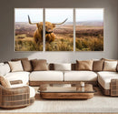 Scottish Highland Cow Canvas Wall Art – Rustic Farmhouse