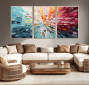 Radiant Bloom Abstract Floral Wall Art Canvas Print -