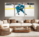 San Jose Sharks Ice Hockey Player Wall Art Canvas Print
