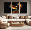 Fiery Phoenix Canvas Print | Ready to Hang Wall Art | Bold