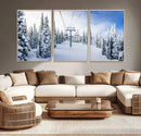 Winter Ski Lift Wall Art Print - Landscape Wall Art | Snowy by MyGreatCanvas | Canvas Wall Art Prints | Photo Prints & Wall Decor