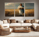 Jesus Shepherd Wall Art | Ready to Hang Triptych Canvas of