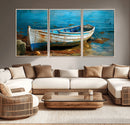 Vintage Boat on Tranquil Waters | Coastal Wall Art for