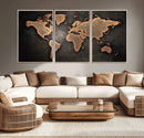 World Map Canvas Print – Framed Travel Map Wall Art for