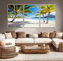 Blue Beach and Sea Wall Art Canvas Print by MyGreatCanvas | Canvas Wall Art Prints | Photo Prints & Wall Decor