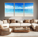 Beach Scene Canvas Wall Art Print – Tranquil Ocean Horizon by MyGreatCanvas | Canvas Wall Art Prints | Photo Prints & Wall Decor