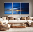 Blue Sunset Ocean Canvas Wall Art Print – Serene Coastal by MyGreatCanvas | Canvas Wall Art Prints | Photo Prints & Wall Decor