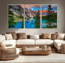 Canadian Rockies Moraine Lake Wall Art Canvas Print, Pine