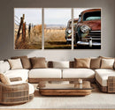 Old Rustic Classic Car Wall Art Canvas Print