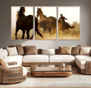 Horses and Cowboys Wall Art Canvas Print by MyGreatCanvas | Canvas Wall Art Prints | Photo Prints & Wall Decor