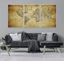 Push Pin World Map Canvas Print – Travel Tracker Wall Art